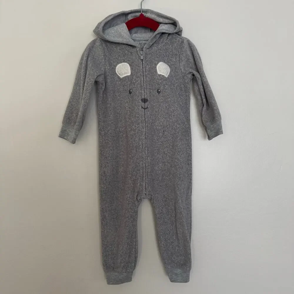 Carter’s Cozy Fleece Rompers, Bear and Stars, Bundle of 2
